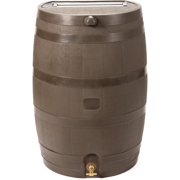 RTS 50-Gallon Walnut Rain Barrel with Brass Spigot