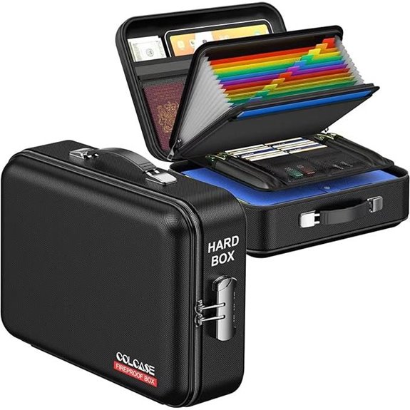 COLCASE Fireproof Document Box with Lock
