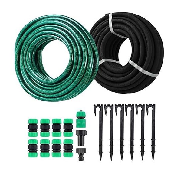 Customizable 50ft Rubber Garden Soaker Hose System