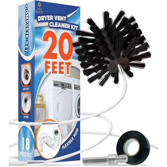 Professional Dryer Vent Cleaning Kit with Flexible Nylon Brush