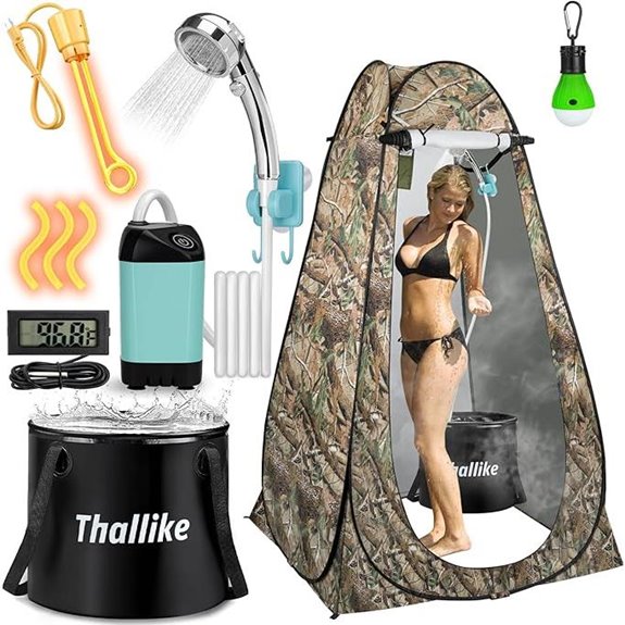 Portable Camping Shower Kit with Foldable Bucket