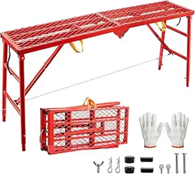 Adjustable Folding Scaffolding Platform with Anti-Slip Surface