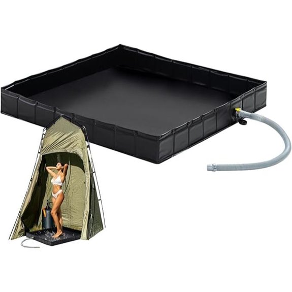 Foldable 41 Shower Pan with Detachable Drain