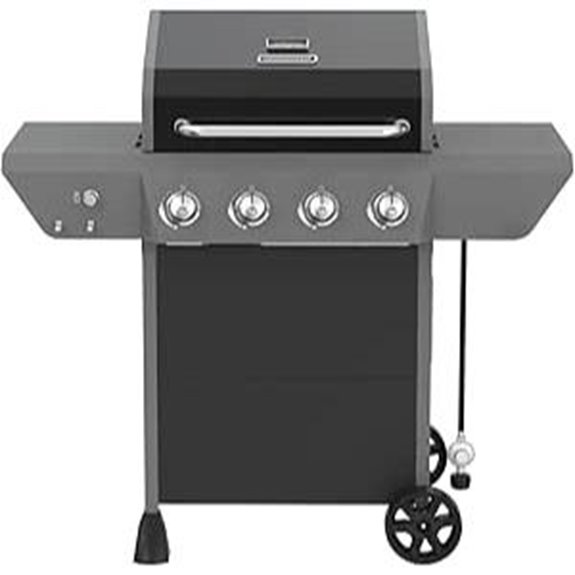 Megamaster 4-Burner Propane Gas Grill with Side Tables