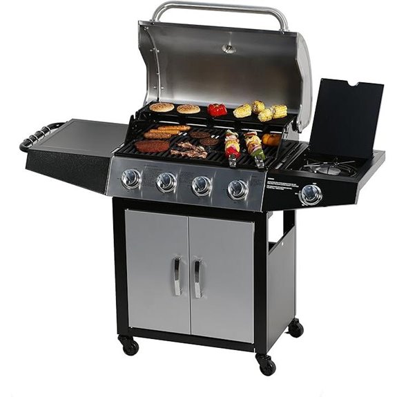MASTER COOK 4-Burner Propane Gas Grill with Side Burner