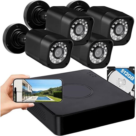 AIWIXEN 4CH 1080P Security Camera System with DVR