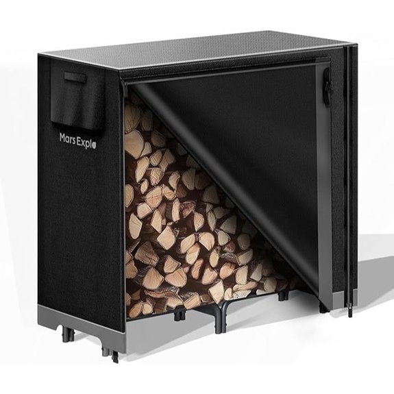 4ft Firewood Log Rack with Cover Set