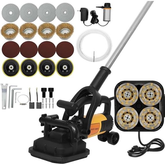 4-Head Concrete Surface Grinder with Dust Collection