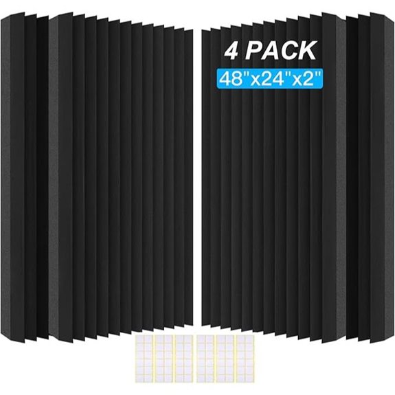 4 Pack Acoustic Foam Panels for Soundproofing