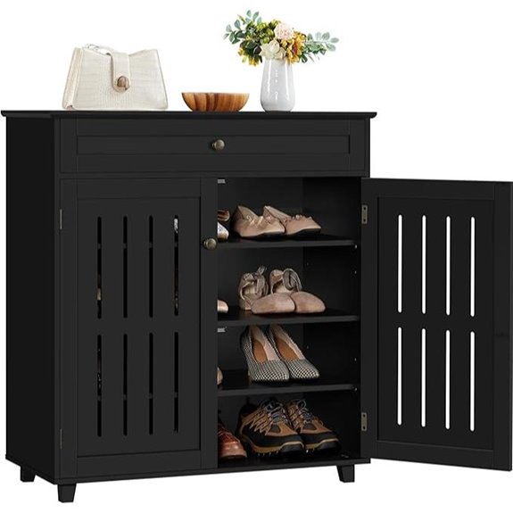 Yaheetech 4-Tier Shoe Storage Cabinet with Doors