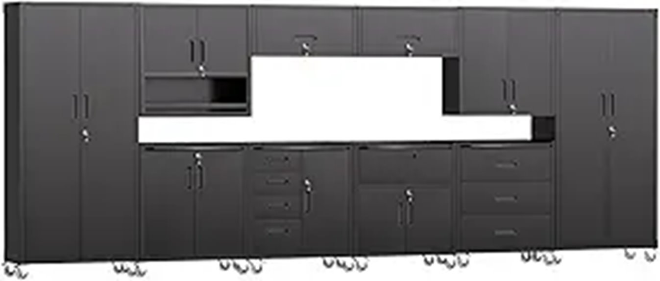 Garage Storage Cabinets Set with Rolling Cart