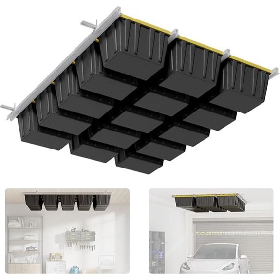 Overhead Garage Storage Rack for Totes and Bins