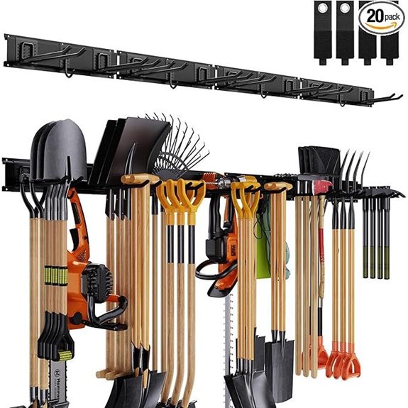 Wall-Mounted Garage Tool Organizer Rack (64-Inch)