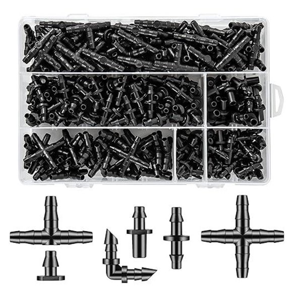 Drip Irrigation Fittings Kit with Barbed Connectors