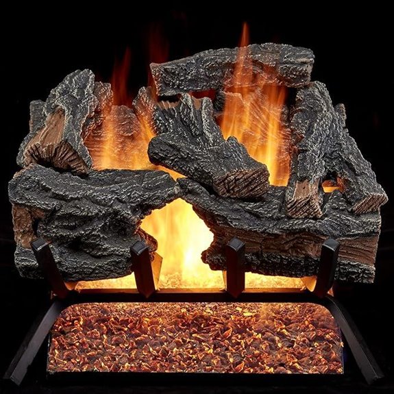 HearthSense Gas Fireplace Logs Set with Match Light