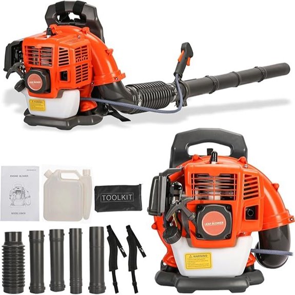 Gas Powered Backpack Leaf Blower with 52CC 550CFM