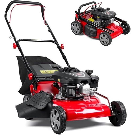 3-in-1 Gas Lawn Mower with Self-Propel and Big Wheels