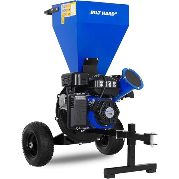 BILT HARD Gas-Powered Wood Chipper with Tow Hitch