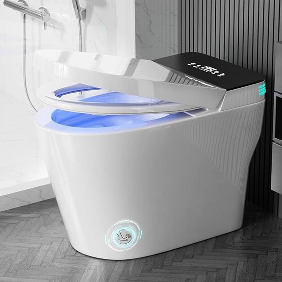 Smart Toilet with Bidet Heated Seat Foot Sensor
