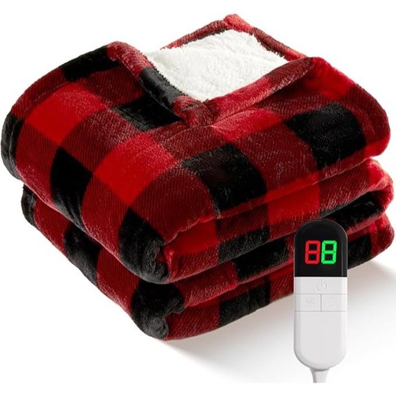 Electric Heated Sherpa Christmas Throw Blanket