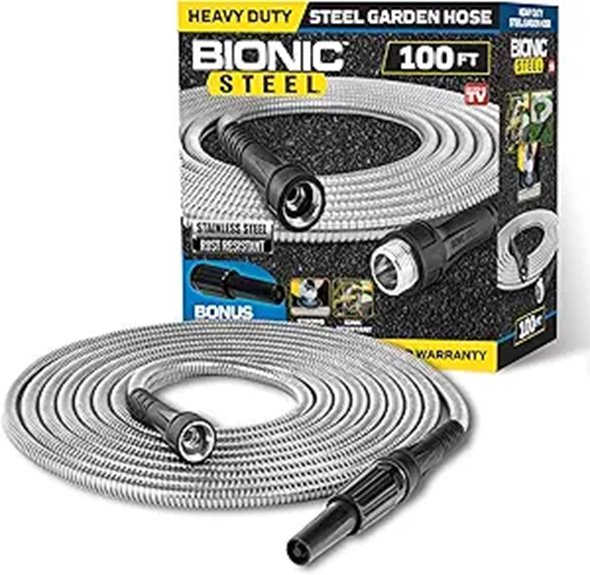 Bionic Steel 100 Ft Metal Garden Hose with Sprayer