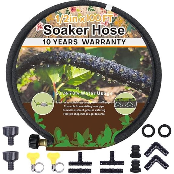 Heavy Duty 100 Ft Soaker Hose for Garden Irrigation