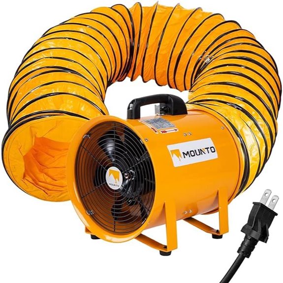 MOUNTO 12-Inch Heavy Duty Axial Fan with Hose