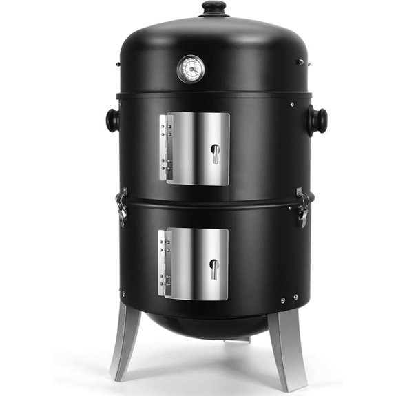 16-Inch Heavy Duty 4-in-1 Charcoal Smoker Grill