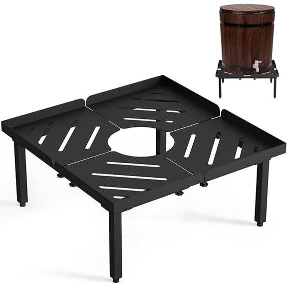 Adjustable Heavy-Duty Steel Rain Barrel Stand