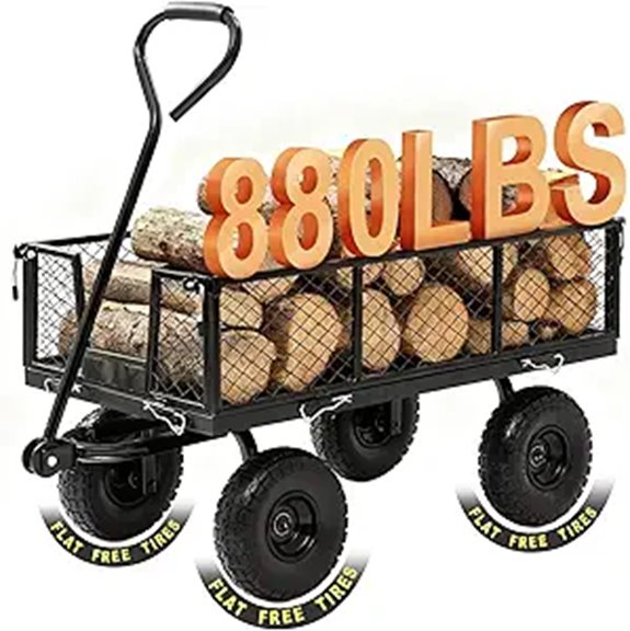 Heavy Duty Garden Wagon Cart with All-Terrain Wheels