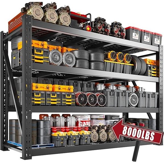 Heavy Duty Garage Shelving Unit - 77 W Black