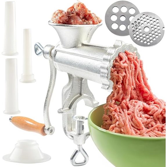 Heavy Duty Cast Iron Meat Grinder with Clamps