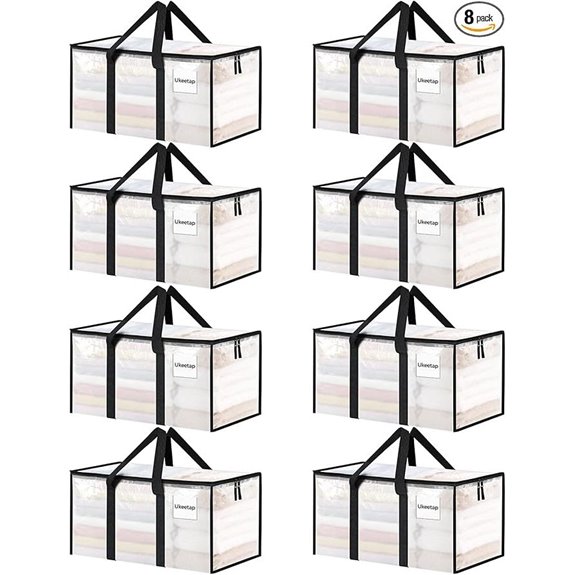 8 Pack Heavy Duty Clear Moving Storage Bags