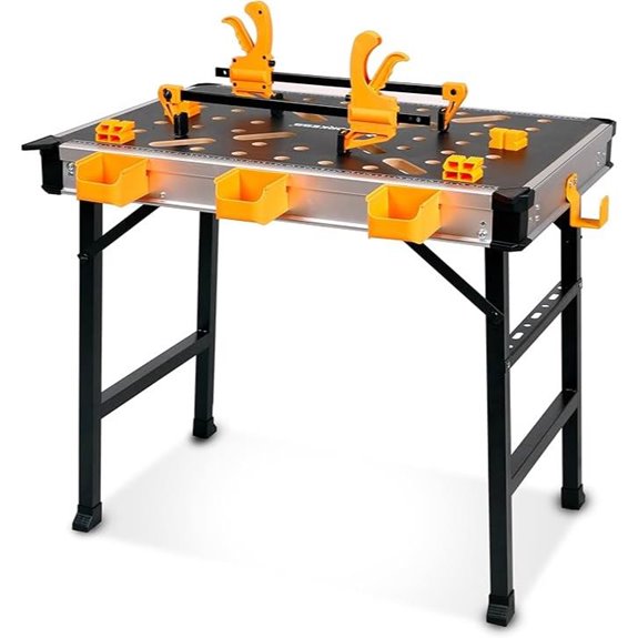 Heavy Duty Folding Workbench with Clamps and Storage