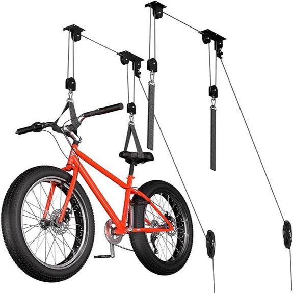 2 Pack Heavy Duty Bike Hoist for Garage Ceiling Storage
