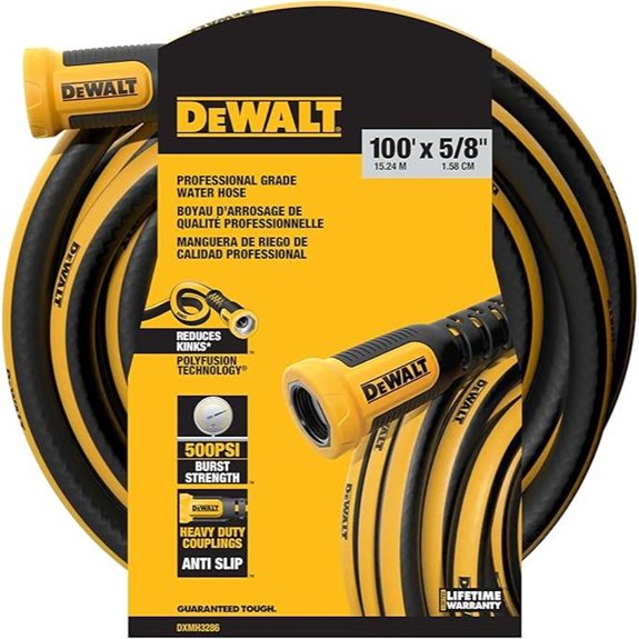 DEWALT Professional Grade Heavy Duty Garden Hose 100 Feet x 5/8 Inch