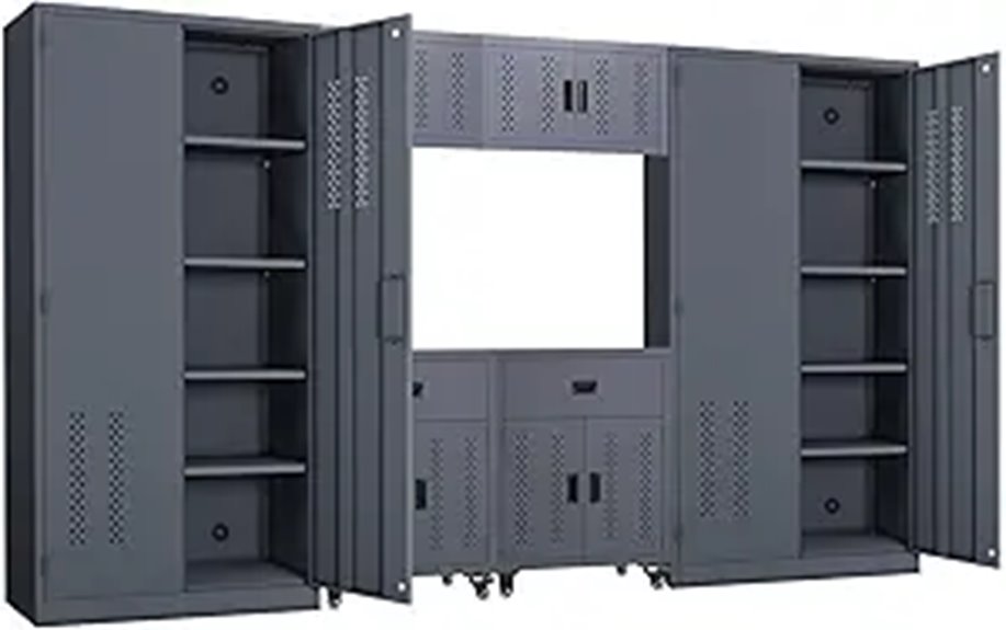 Garage Storage Cabinet System 6 PCS Heavy Duty Metal