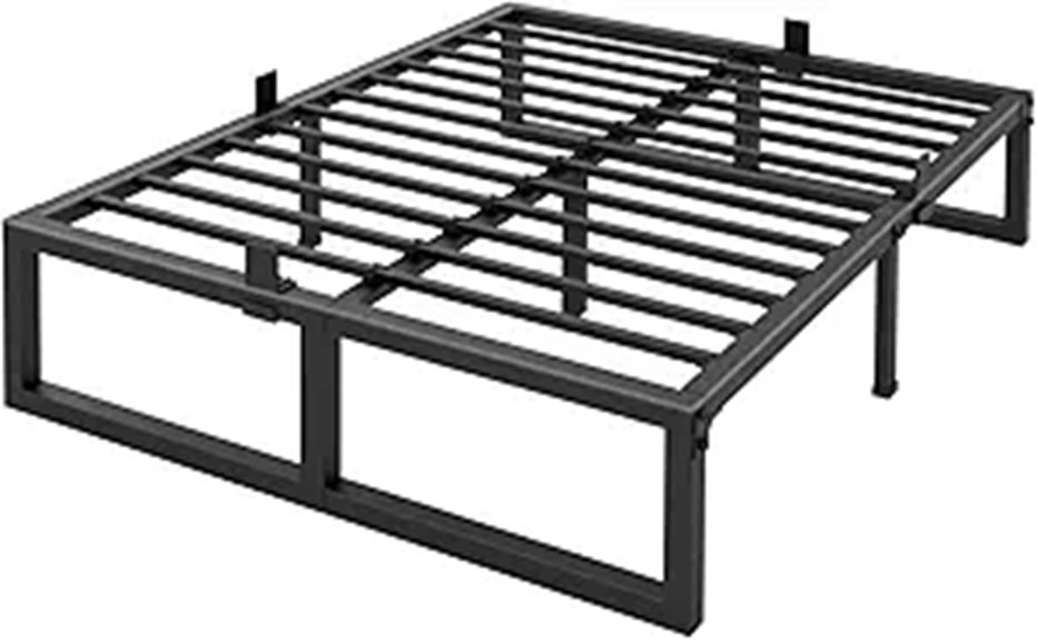 Heavy Duty 14-Inch Queen Bed Frame with Steel Slats
