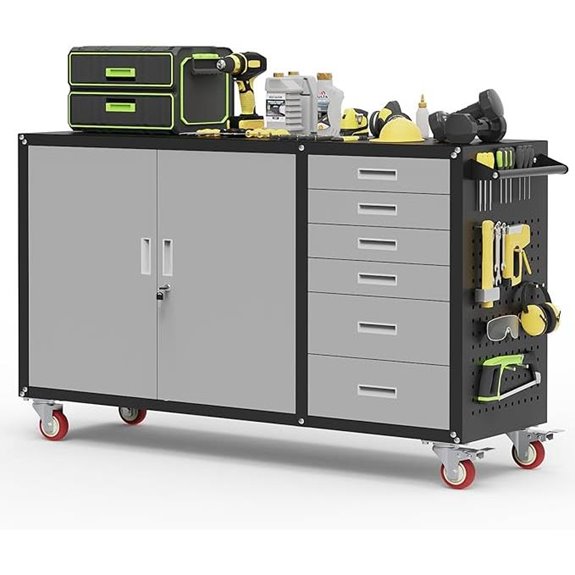 Heavy Duty Rolling Workbench with Drawers and Storage