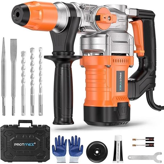 Heavy Duty SDS-Plus Rotary Hammer Drill with Chisels