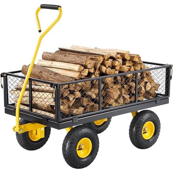 VEVOR Heavy Duty Steel Garden Cart with Removable Sides