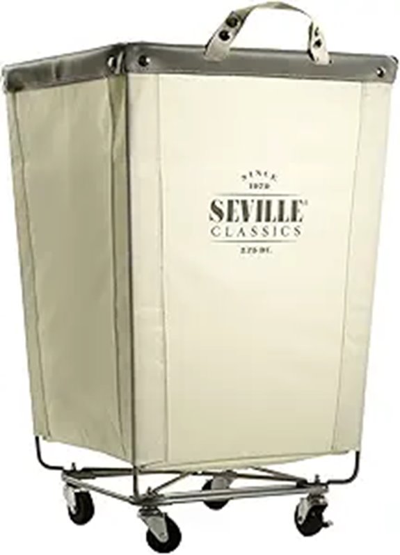 Seville Classics Heavy Duty Steel Laundry Hamper Cart