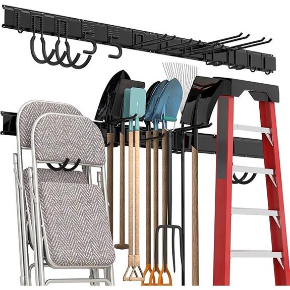 Heavy Duty Wall-Mount Garage Storage Rack with Hooks