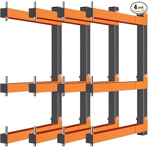Heavy Duty Wall-Mounted Lumber Storage Racks (4 Pack)