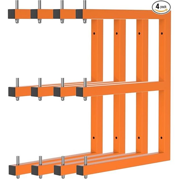 Heavy Duty Wall-Mounted Lumber Storage Racks (4 Pack)