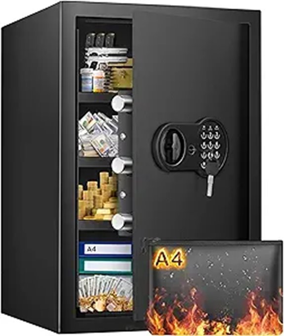 Large Fireproof Waterproof Digital Safe with Shelves