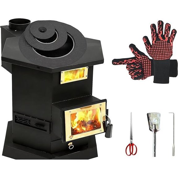 Hexagonal Multi-Functional Wood Stove for Home Heating