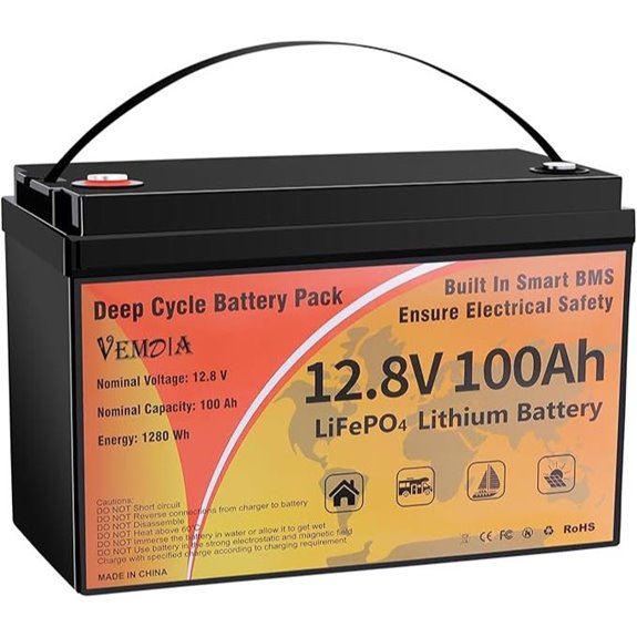 12V 100Ah LiFePO4 Battery with BMS and 10-Year Life