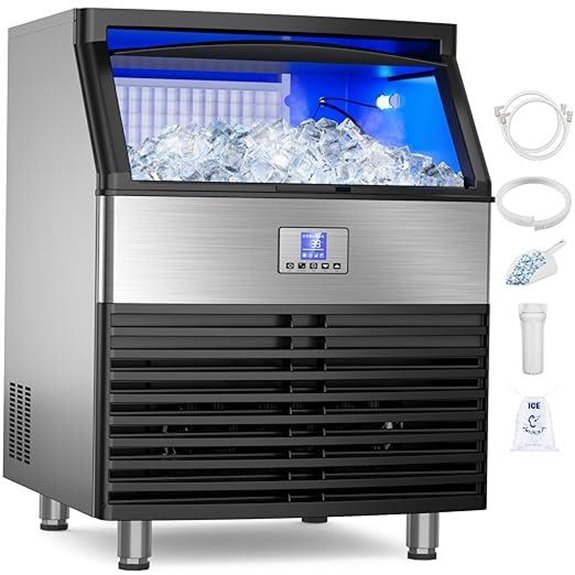 Commercial Ice Maker 450LBS/24H with Storage Bin