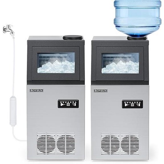ROVSUN Commercial Ice Maker 110LBS/24H with Storage